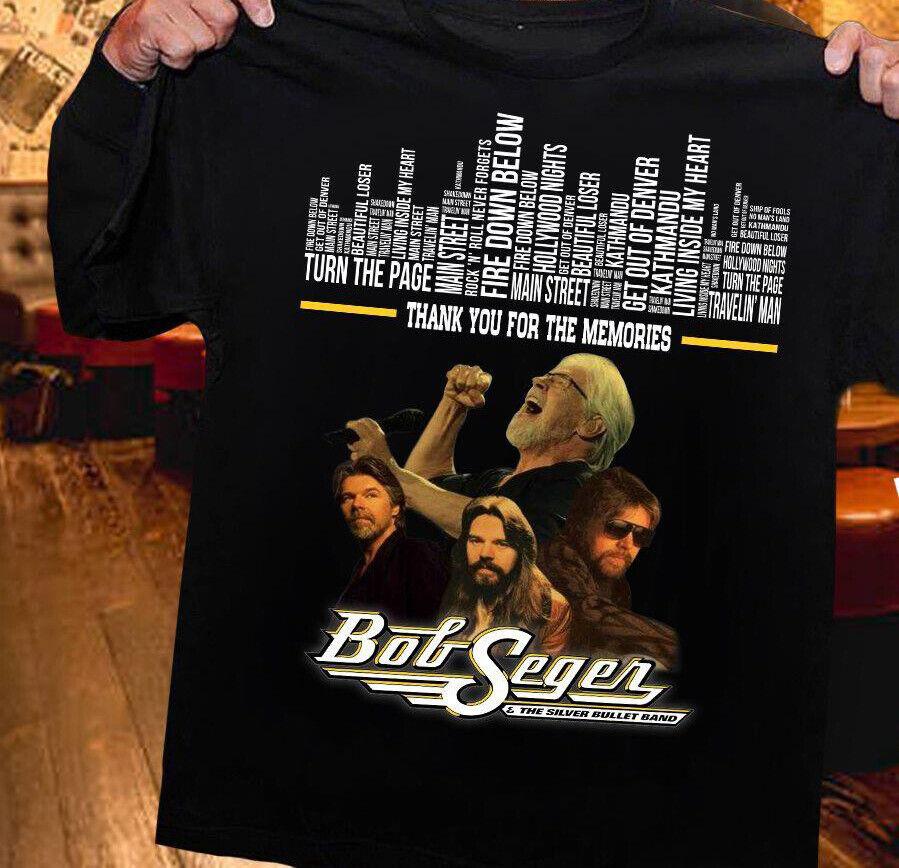 Спасибо Memoris Bob Seger And The Silver Bullet Черная Унисекс Все Размеры Футболка Унисекс Футболка