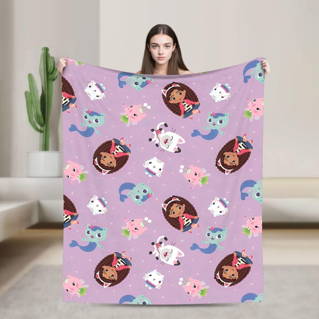 G-gabbys Dollhouse Fun Flannel Blanket Super Warm Bedding Throws for Couch Bed Travel Office Aesthetic Bedspread Sofa Bed Cover