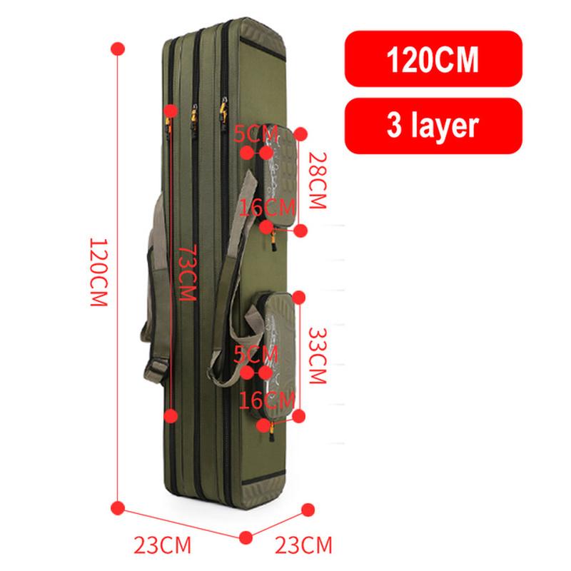 Рыболовная сумка 80/90/100/120/125/130 см 2/3/4-слойная рыболовная сумка Оксфорд Складная удочка Сумка для катушки Сумки для хранения рыболовных снастей Дорожный чехол X402G