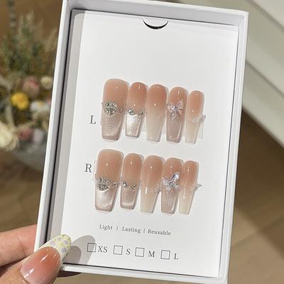 Потерянная бабочка Нежный телесный цвет Чистое желание Градиент Кошачий глаз Сломанный бриллиант Бабочка Трехмерная одежда Броня