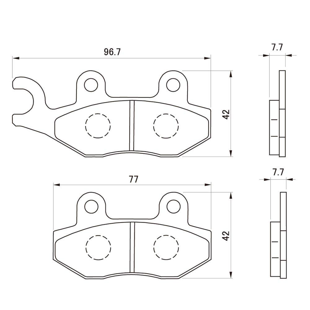 Тормозная колодка мотоцикла Daytona красная (Полуметаллическая накладка) ТТ250Р (93-99) DT230 Ланца (97-99) КЛХ230