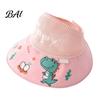 Toddler Sun Hat Mesh Hats for Kids, UV Protection Fishing with Cartoon Dinosaur Prints, Wide Cute Print Brim Bucket Hat, Open Top Breathable Foldable