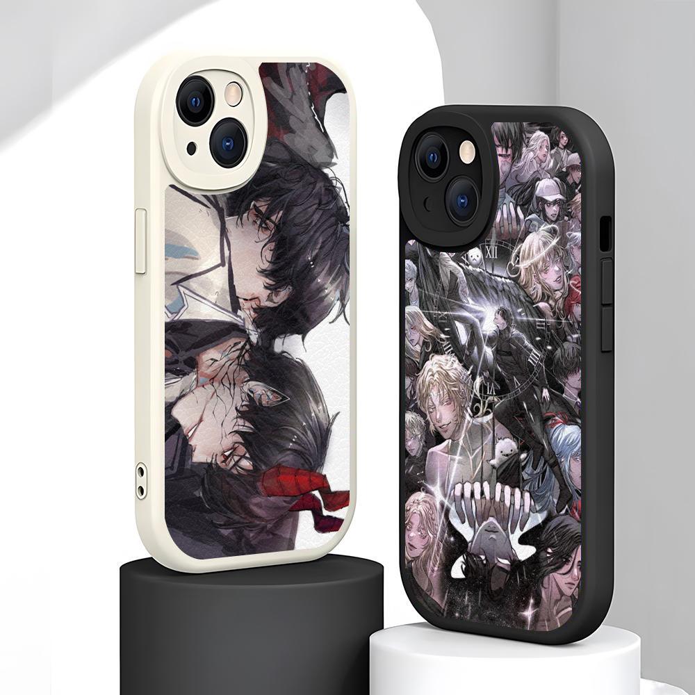 Чехол для телефона Orv Korean comics design для iPhone 16 15 14 13 12 11 Plus Pro Max, высококачественный роскошный силиконовый чехол из натуральной кожи ягненка, черный