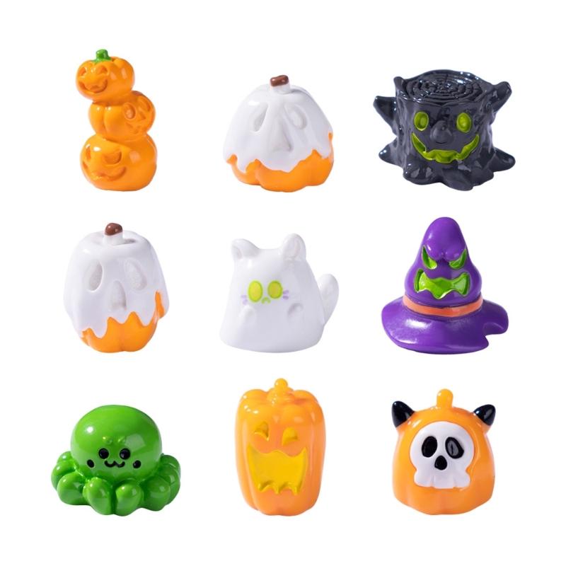 Halloween Miniature Figurines,Halloween Mini Resin Figures Ornament for Halloween Bag Fillers Garden Dollhouses Decors