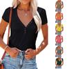 Summer New Women's Sexy V-neck Top with T-blood Short Sleeves
