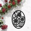 Черное Металлическое Подсолнечное Настенное Искусство Декор Пчелой Полый Эллиптический Подвесной Знак Современный Фермерский Дом Гостиная Спальня Кухня 8.6x11.8 дюймов