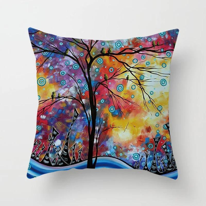 Creative Tree Pattern Pillowcase Interior Decoration Office Living Room Home Pillowcase