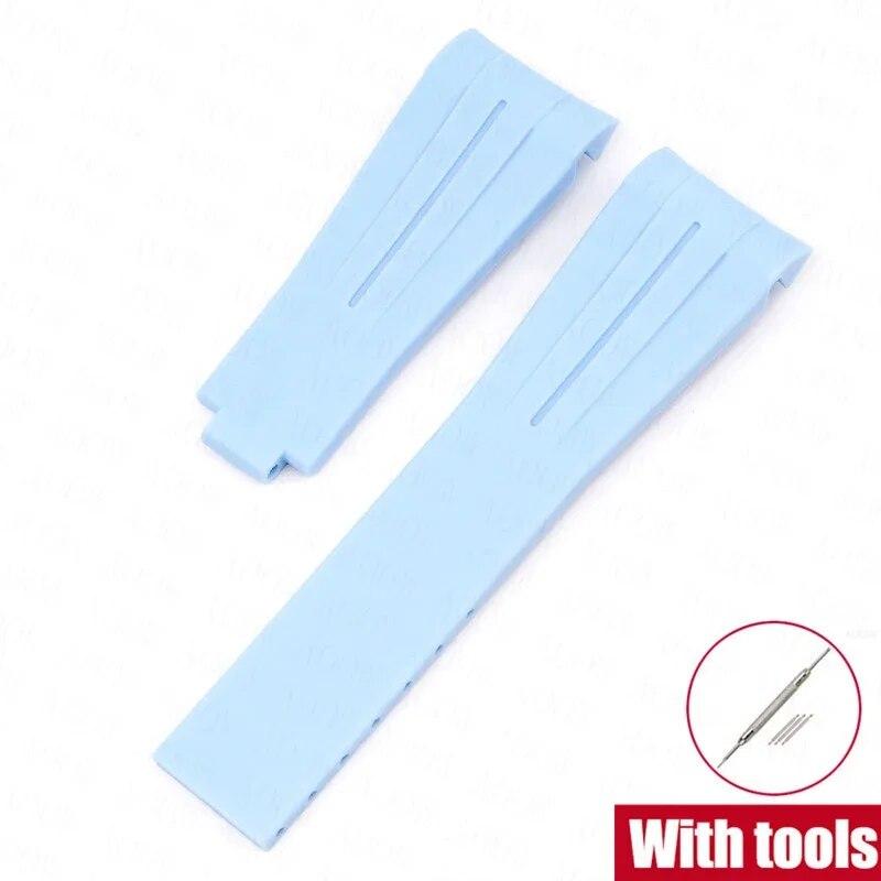 Резиновый ремешок для часов, подходит для Omega x Swatch Moonswatch, 20 мм, складная пряжка из нержавеющей стали для мужчин и женщин, изогнутый сменный ремешок для Rolex