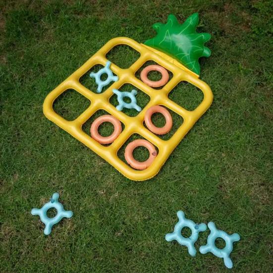 Giant Tic-Tac-Toe Outdoor Games for Kids Circle Ring Toss Game Inflatable Mini Fun Outdoor Party Game for Backyard Lawn Camping