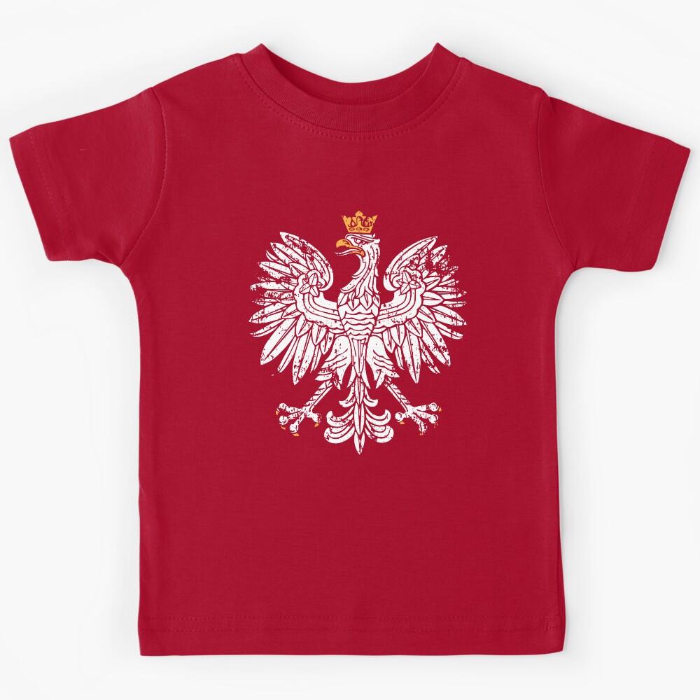 Polska White Eagle Vintage Design, Poland Patriotic Kids T-Shirt