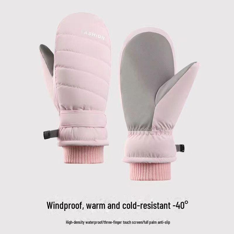 Зимние Нескользящие Утепленные Лыжные и Велосипедные Перчатки с Бархатной Подкладкой
