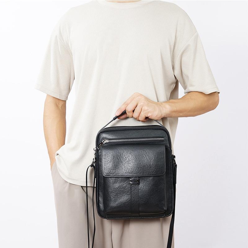Men's Single Shoulder Baotou Layer Cowhide Bag Vertical Business Diagonal Bag Leisure Large Capacity Handbag