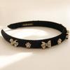 J.Lauren Velvet Ribbon Cubic Headband Accentuated Hairband H01109