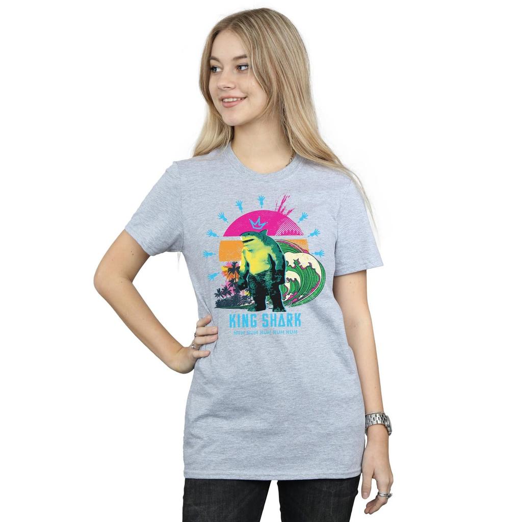 DC Comics Womens/Ladies The Suicide Squad King Shark Cotton Boyfriend T-Shirt