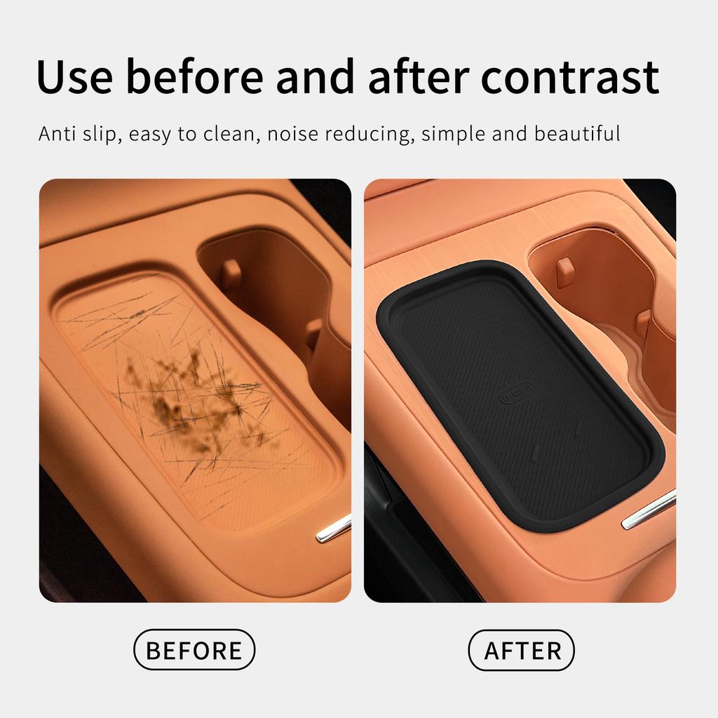 For Leapmotor C10 C16 2025 2025 Anti -Dirt Pad Silicone Wireless Charging Mat Anti-slip Protective Pad Car Accessiories Black