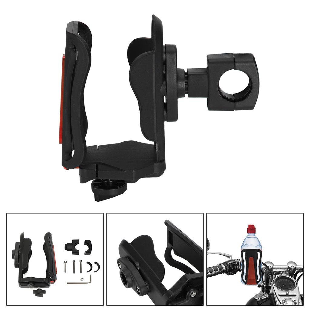 Motor Adjustable Handlebar Cup Holder Bottle Mount Bracket 25Mm Red For Scooter