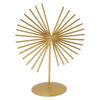 Abstract Ornament Light Luxury Metal Geometric Lines Sculpture Decoration with Base for Home