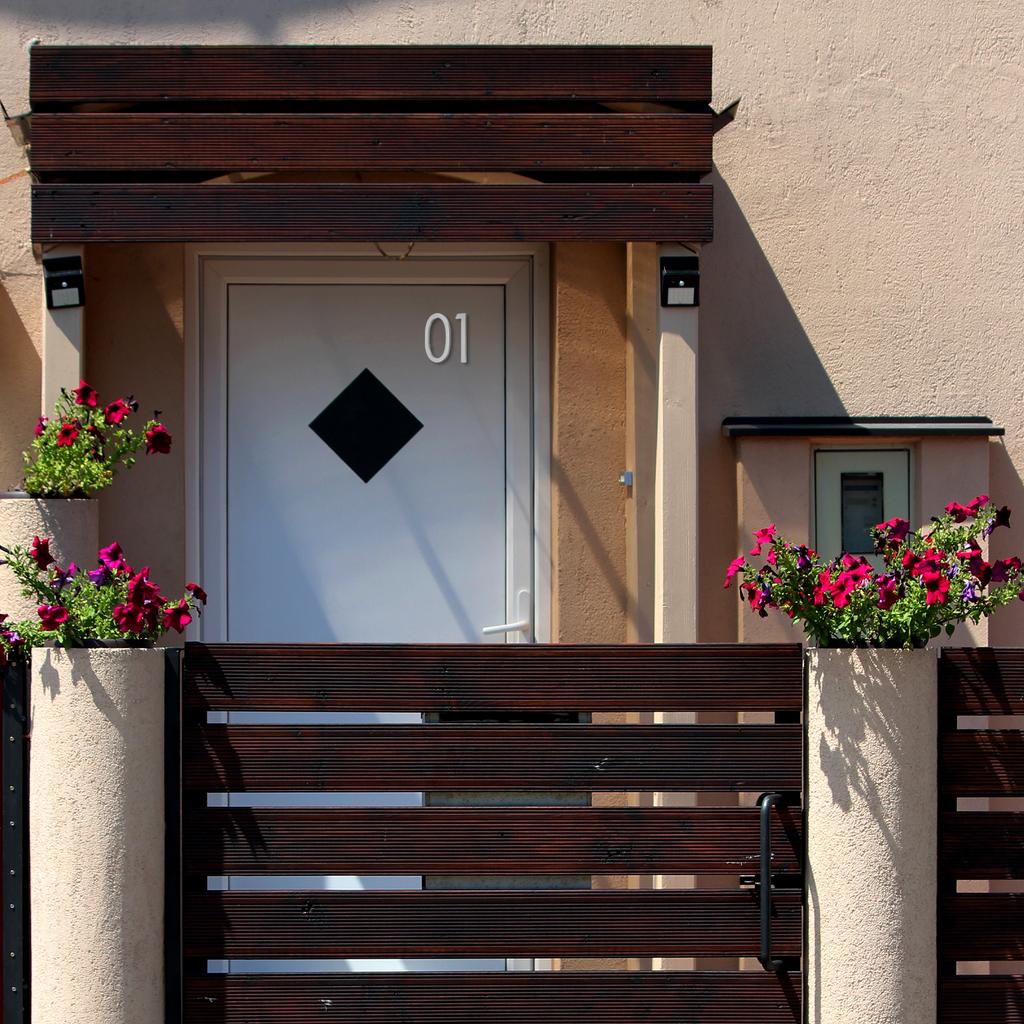 0-9 Floating House Numbers Solid Aluminum Modern Address Number for Outside with Nails Kit for Home Street Office Sign Black 5"