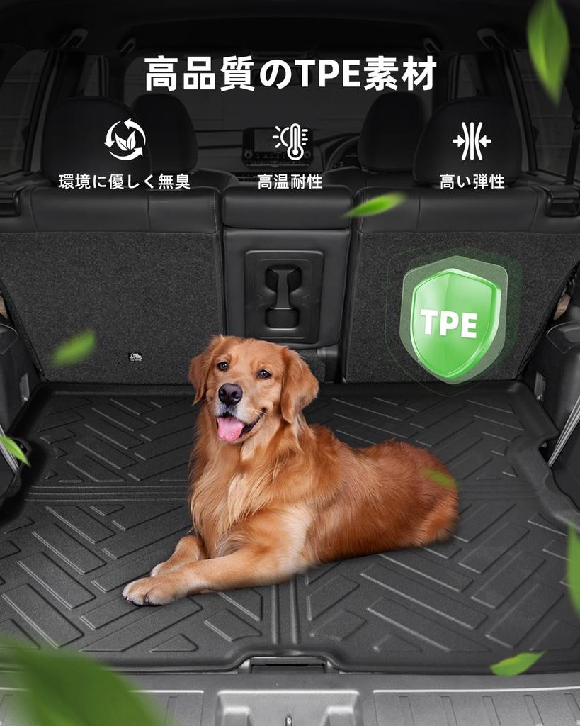 LANGBEAN 3D Waterproof TPE Luggage Mat for Mitsubishi Outlander PHEV Easy and Custom Interior Parts for the Outlander (GN Series, 7-Passenger) -