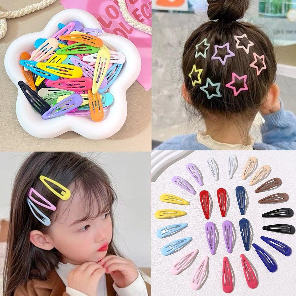 20/36Pcs Mini Bow Hair Clip Colorful Waterdrop Hair Clips New Ribbon Barrette Women's Girls