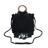 Bohemian fringed portable small bag women's 2025 new spring and summer hollow shoulder woven bag crossbody straw bag