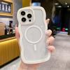 Волнистая/Прямая Рамка Прозрачный Чехол для Телефона для iPhone 16 Pro 15 14 Pro Max 13 12 11 Магнитный Чехол для Magsafe Ударопрочный Мягкий Прозрачный Задний Чехол