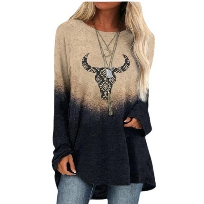 New Women'S Long Sleeve T-Shirt Loose Version Comfortable Top Clothing High Quality Fashion Long Sleeve Round Neck Casual Top