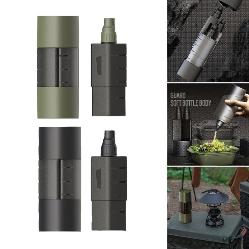 Camping Spices Seasoning Bottle Outdoor Squeeze Condiment Bottle Squeeze Sauce Bottle for Kitchen Seasoning BBQ Sauces