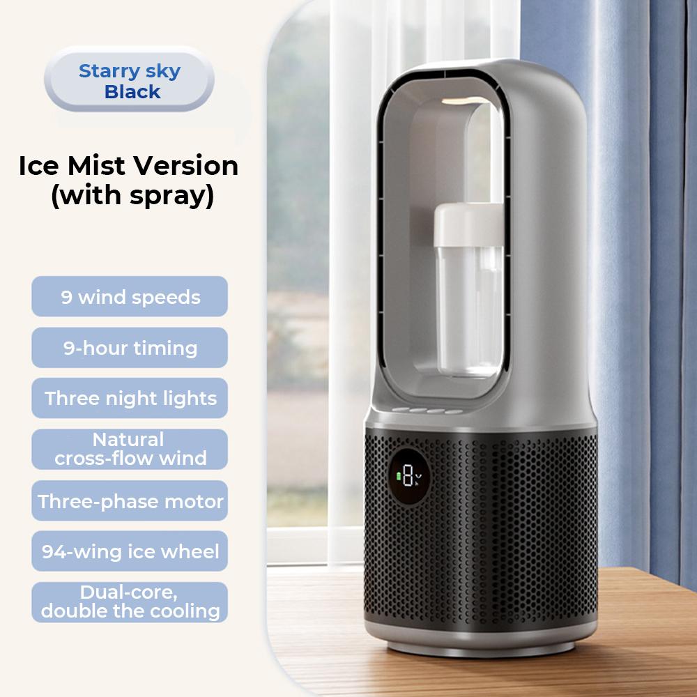Безлопастной настольный вентилятор с 9 режимами скорости и сенсорным управлением, портативный кондиционер, охлаждающий вентилятор, башенный воздухоохладитель для офиса, спальни
