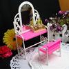 1 Set Dollhouse Mini Dressing Table Colorful Easy-using Modern Doll House Furniture