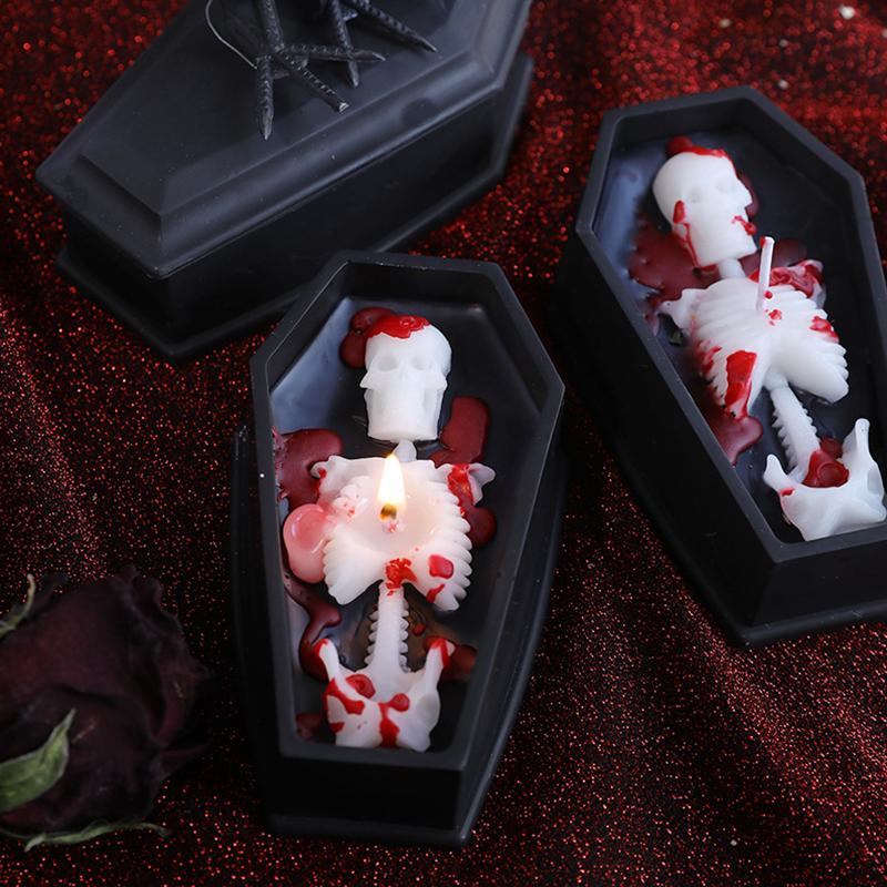 1PC Soybean Wax Blend Horror Gifts Aromatherapy Candles Party Black Table Decoration Skull Candle Halloween 3 Styles