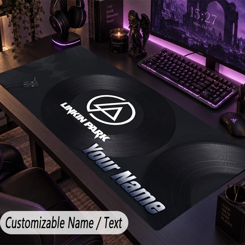 Large Mouse PadLinkin Park Custom Name Text Personalized Desk Mat Non Slip Gaming Pad