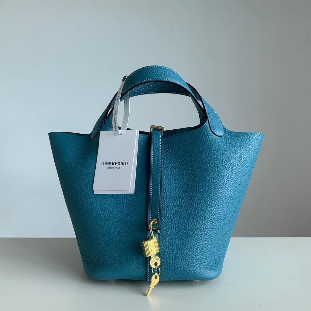 KEDITRO Picotingbo Half Hand Wax Thread Bucket Handheld Женская сумка Модная и простая корзина для овощей 22 см