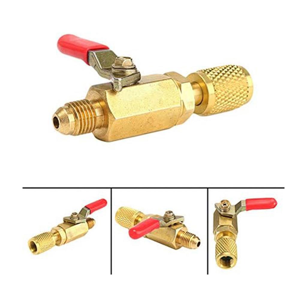 Pack of 3 Air Conditioning Refrigerant Ball Valve Kits Shut-off Valves Brass Material Repair Part for Multifuntion Use