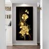 Abstract Golden Butterfly Posters and Prints Wall Art Nordic Rose Flower Painting Canvas Pictures for Living Room Cuadros Decor