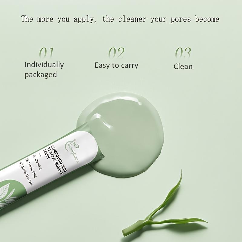 Маска для лица Tea Mud Bubble Mask, глубоко очищающая поры, сужающая поры, с комплексом кислот для удаления черных точек и сужения пор
