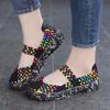 Женская эластичная плетеная прогулочная обувь Сандалии на плоской подошве Удобные повседневные нескользящие легкие дышащие кроссовки Мэри Джейн Обувь для медсестер Повседневные женские лоферы