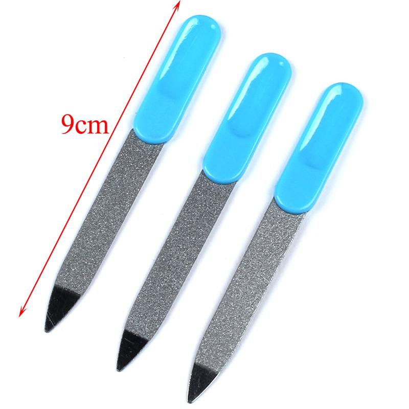 2шт двухсторонняя металлическая пилка для дизайна ногтей из нержавеющей стали, инструмент для маникюра и педикюра