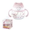 EDISONmama Straw Mug Pink 200ml 5 Months and Up Practice Drinking from a Cup The Ears On the Lid Are Safe To Chew On Lock Included Straw with Valve