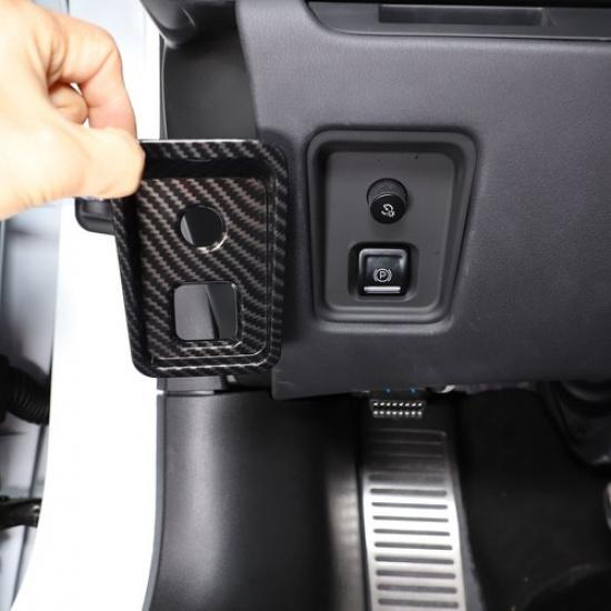 Накладка на кнопку электронного стояночного тормоза из АБС-пластика с карбоновым покрытием для Corvette C8 -2024