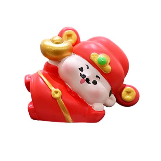 1/4 шт. Фигурка Бога Богатства Украшение для Монитора Компьютера Мультяшная Статуэтка Китайских Бессмертных Полимерная Скульптура Украшение на Приборную Панель Автомобиля