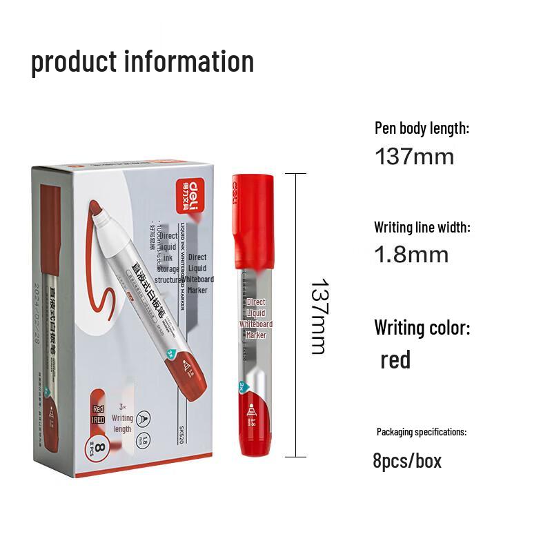 Deli Erasable Whiteboard Marker Pen
