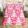 Christmas Tree Duvet Cover Set Queen King Size Botanical Pattern Quilt Cover Bedding For Kids Girls Teens Room Deco 3 Piece Set