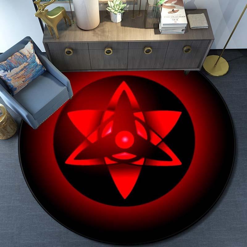 Круглый коврик с рисунком Наруто из мультфильма «Наруто» для гостиной, спальни, нескользящий напольный коврик