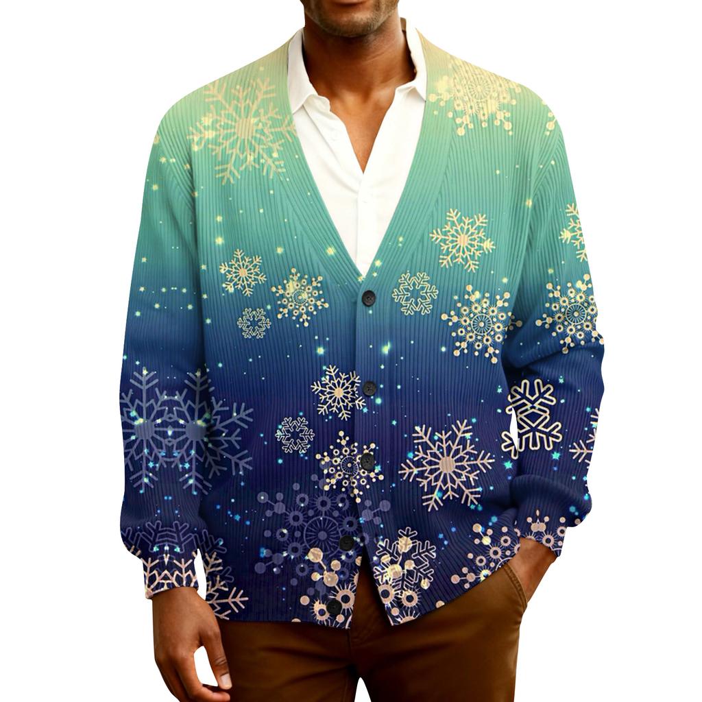 Мужской кардиган с длинным рукавом, рубчатой вязки