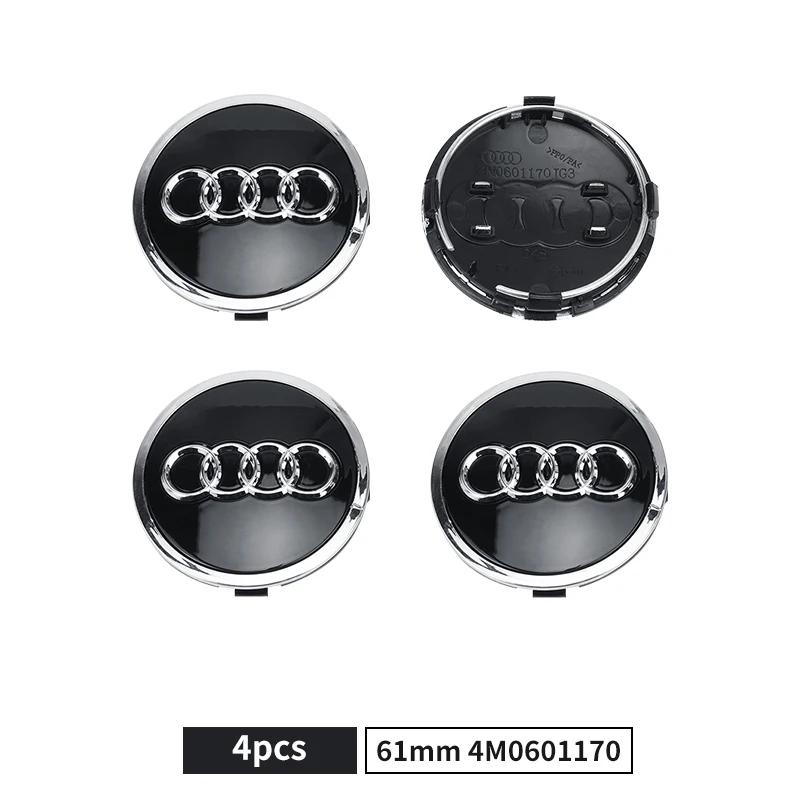 For Audi A5 60/61/68/69mm Badge Car Wheel Center Hub Cap Covers Auto Rim Cover For Audi A8 A5 A6 C5 C6 C7 A7 A1 A3 A4 B5 B6 B7 Q3 Q5 Q7 TT