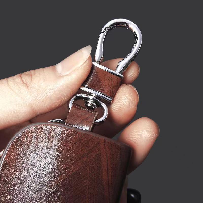 CSF1 Leather Car Key Case Wood Grain Car Key Cover Key Wallet for Mercedes Benz New B/C/E Class A Class C200L GLC GLK New CLA GLA