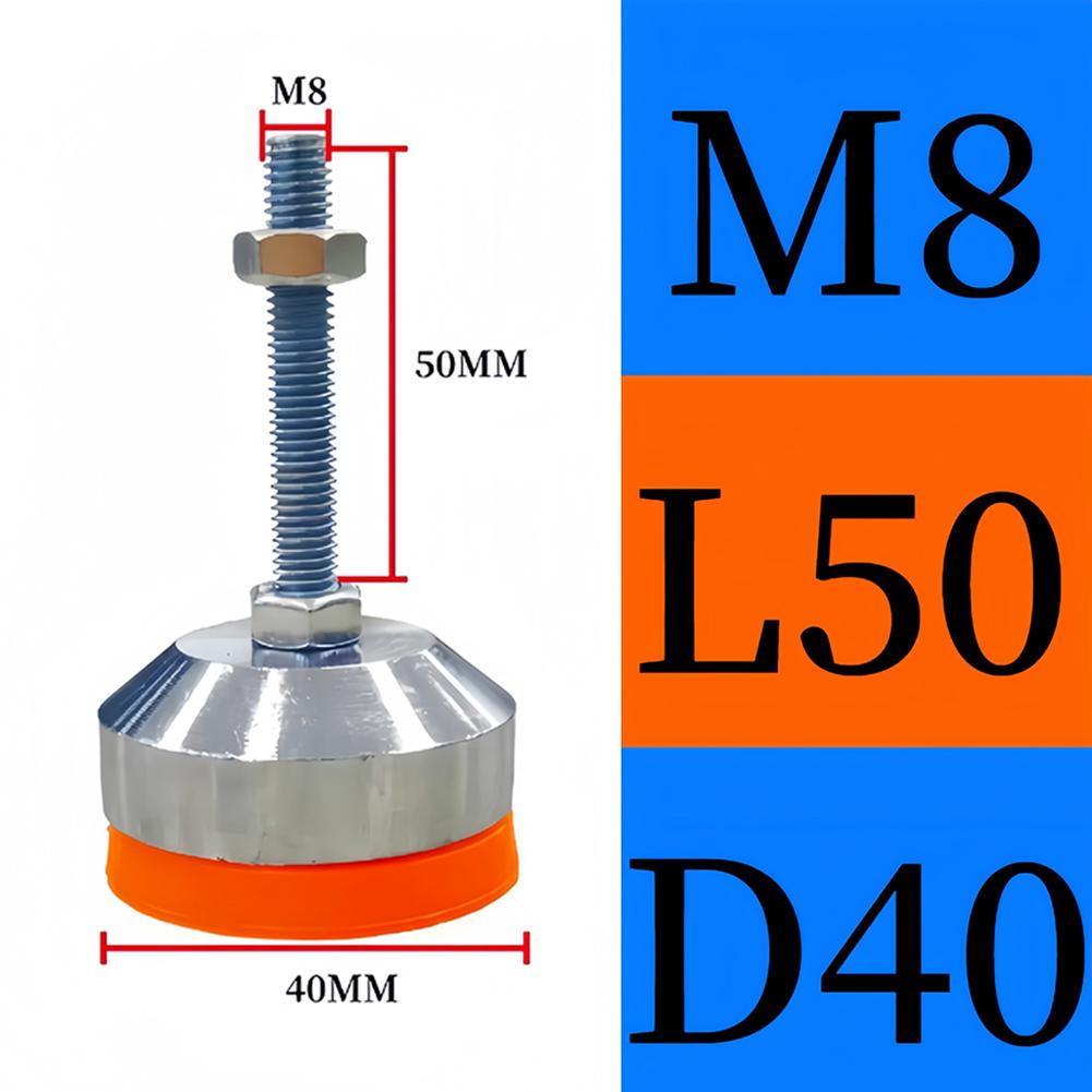 Adjustable M8×50mm Heavy Duty Leveling Feet With Rubber Pads For Furniture And Equipment T For Floor Protection