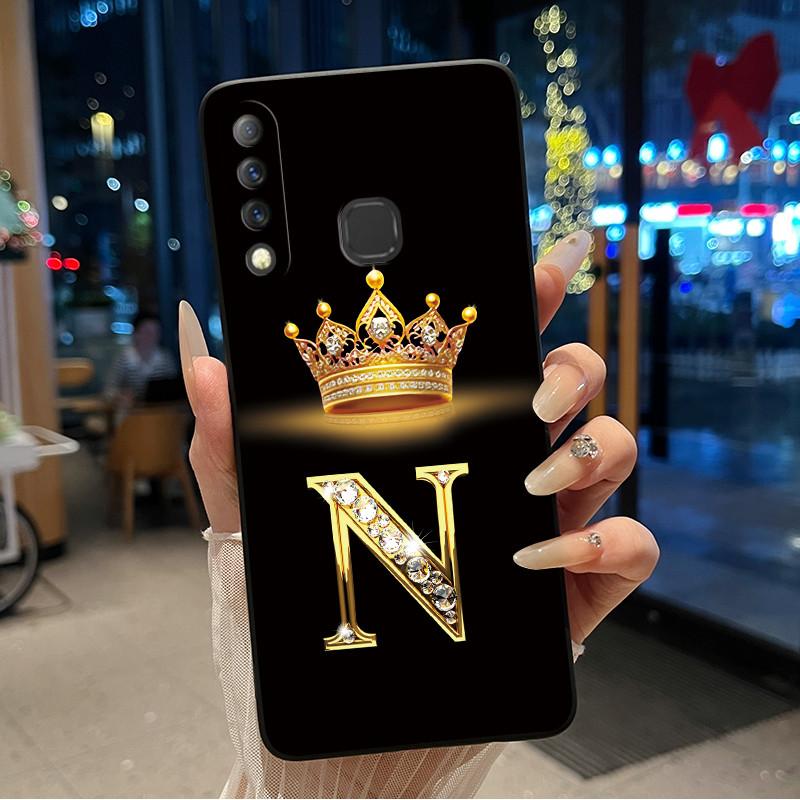 Красивый чехол-корона с буквами от А до Я для Infinix S4 Smart3 Plus X626 X267, черный, из мягкого силикона, противоударный