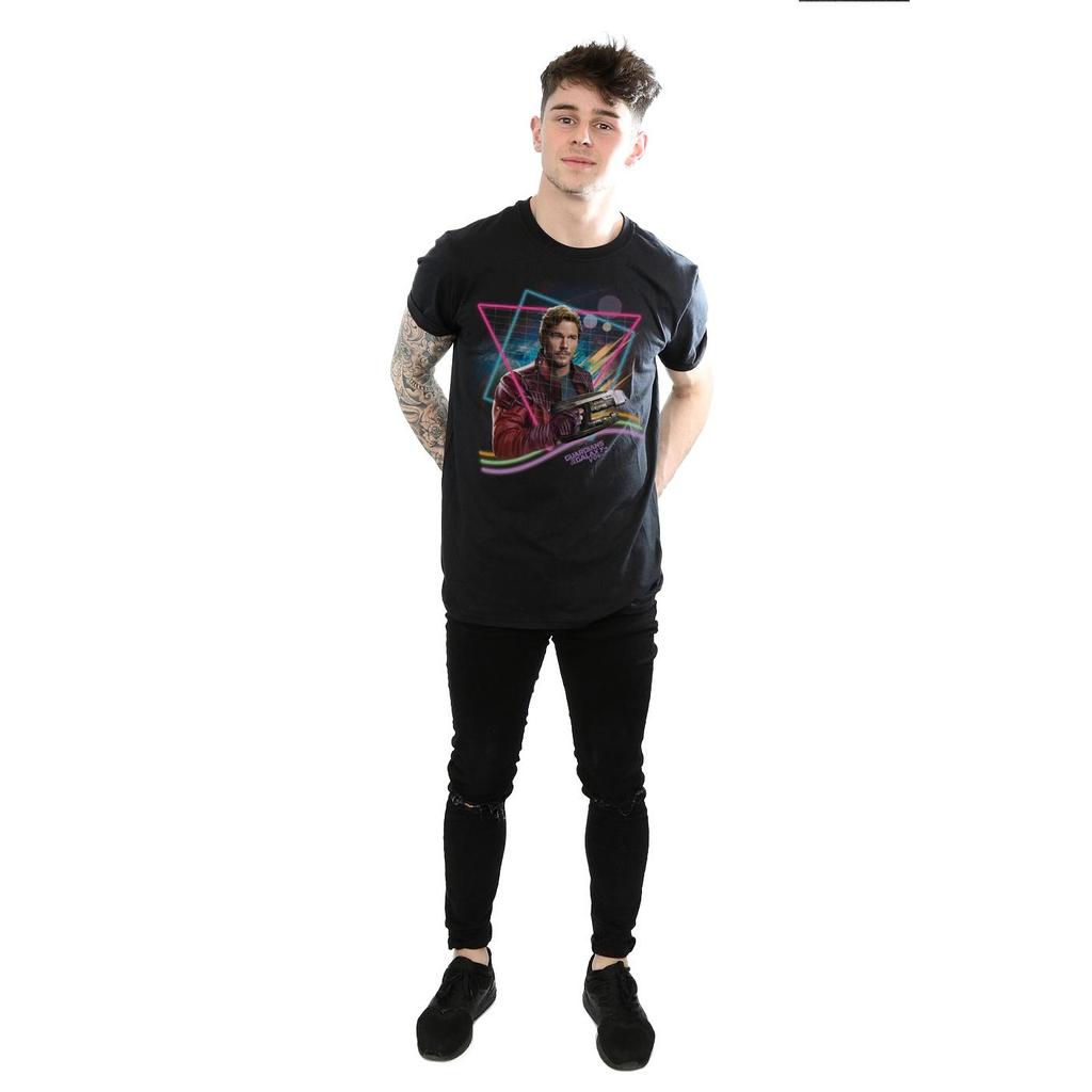 Marvel Mens Guardians Of The Galaxy Neon Star Lord T-Shirt